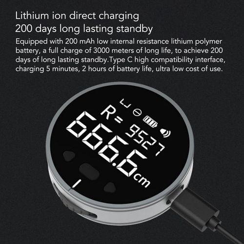Digital Tape Measure, 328ft Electronic Rolling Ruler with 1.8inch LCD Display, Rechargeable Small Smart Long Distance Rolling Measuring Tool for Flat Curved Diameter