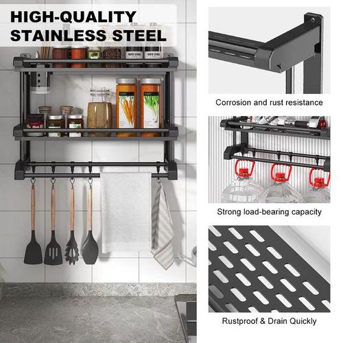 Bathroom Rack Wall-mounted Towel Rack- Double Layer - 50cm