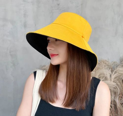 Women Double-sided Sun Hats Girl Large Brimmed Bucket Caps