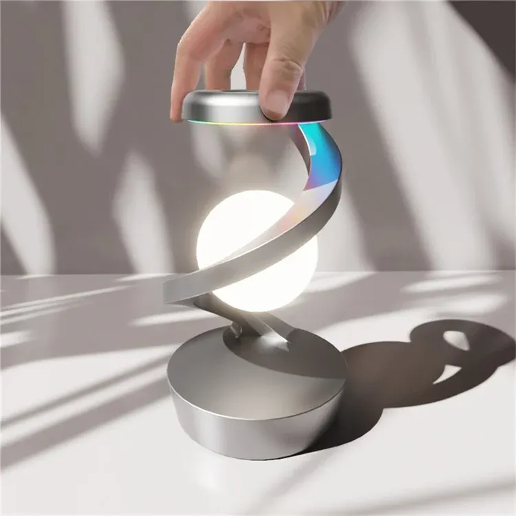 Spiral Levitation Floating Light RGB Night Light with Phone Wireless Charging Pad