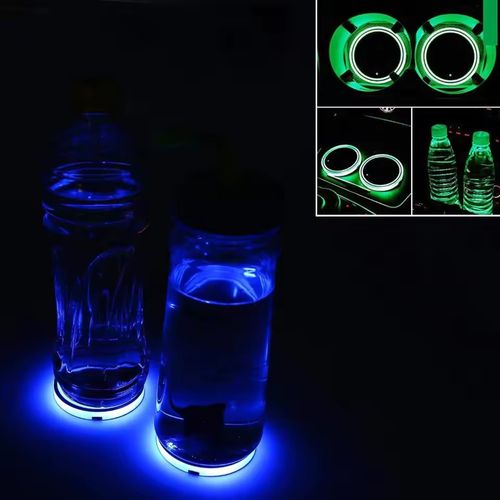 Decorative Lights 7 Colors LED Car Cup Holder Lights for Coasters