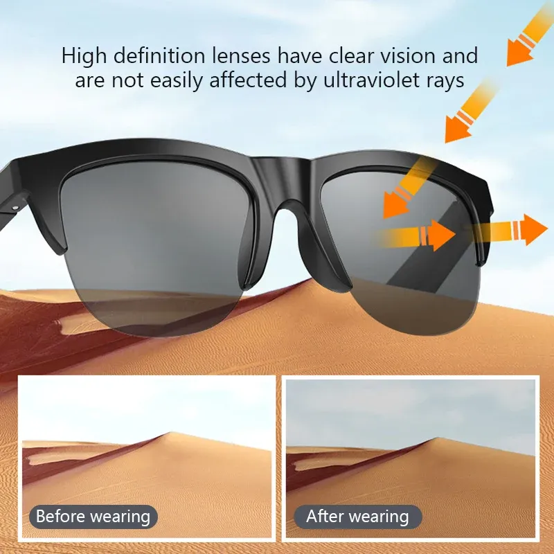 F06 Smart Music Sunglasses Earphone Wireless Bluetooth HIFI Sound Headphone Driving Glasses Hands-free Call with Mic for Phone