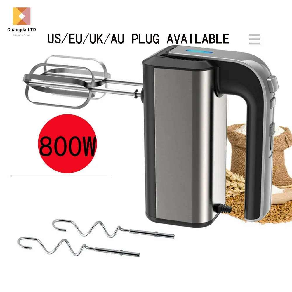 5-Speed ​​Hand Mixer Electric (800) Kitchen Handheld Mixer with 4 Stainless Steel Attachments Multifunctional Egg Whisk Processor Kitchen Cooking Tools Household Mixers Cake Cooking