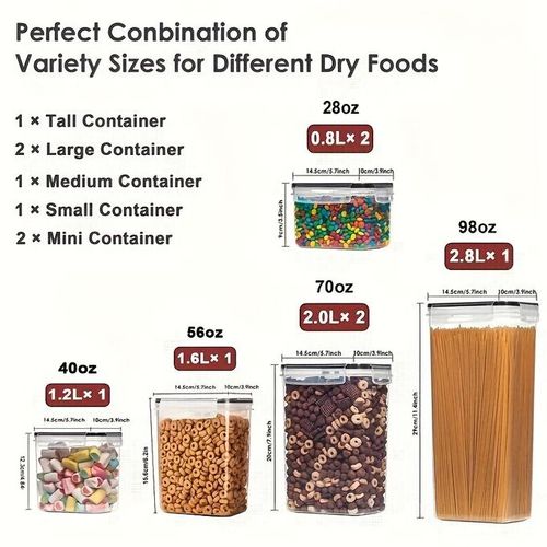 7pcs Airtight Food Storage Containers With Labels And Marks