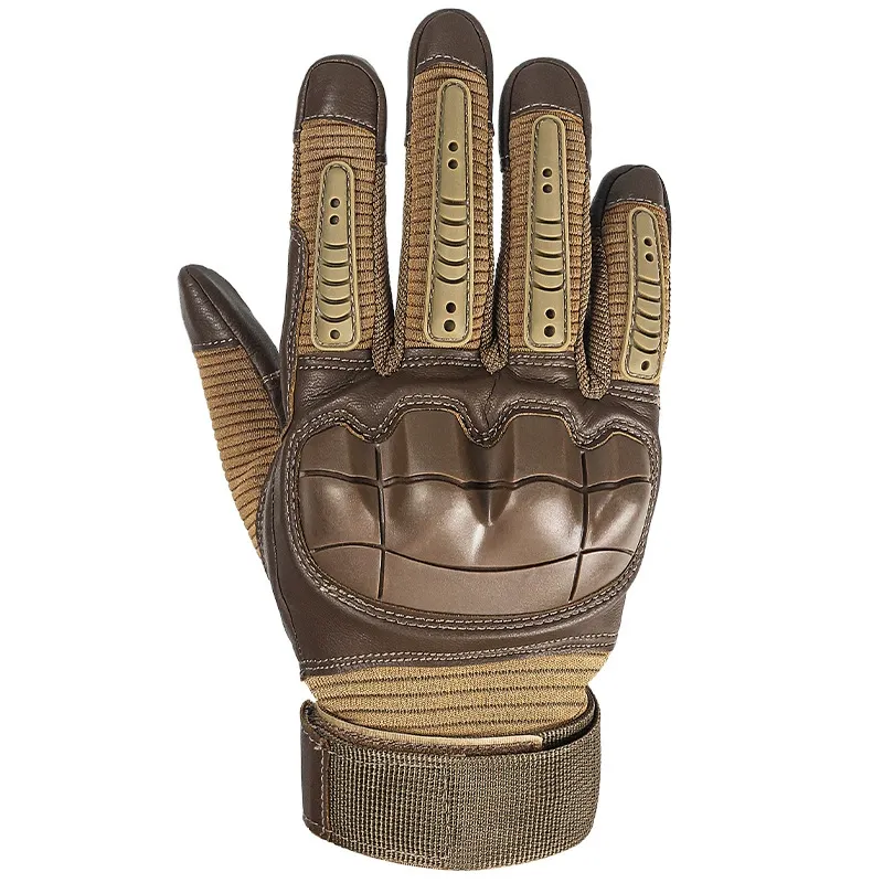 Indestructible Protective Tactical Full-finger Gloves-brown