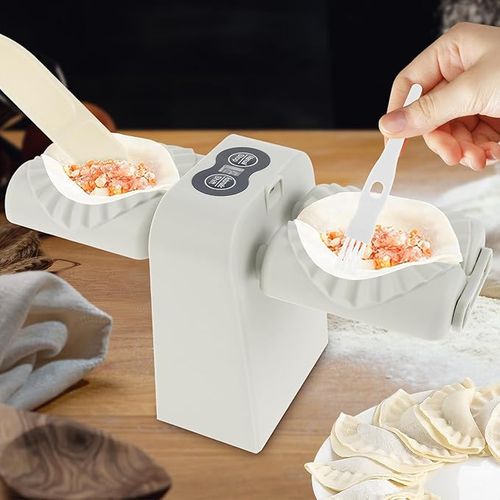 Electric Dumpling Maker, 2 Modes Non-Slip Double Head Dumpling Maker Machine Dumpling Making Tool Dumpling Maker Press Silent Automatic Dumpling Press Household Dumpling Maker Mould (Style A)