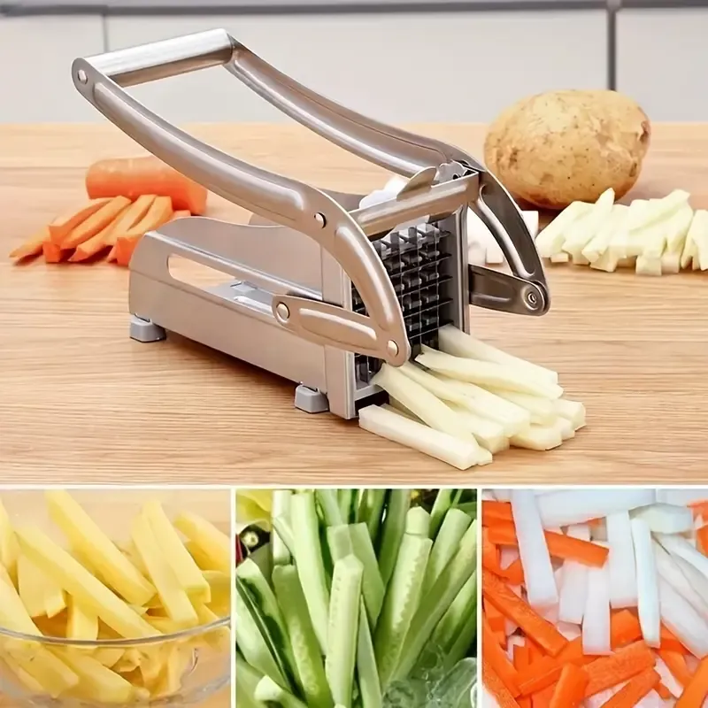 1pc Home Kitchen Vegetable Cutter Multifunctional Potato Dicing French Fries Stainless Steel Shredding Knife Vegetable Shredder
