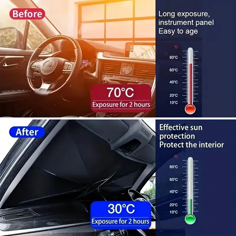 Car sunshade large titanium silver sunshade car sunshade front windshield sun protection heat insulation retractable folding sun protection curtain