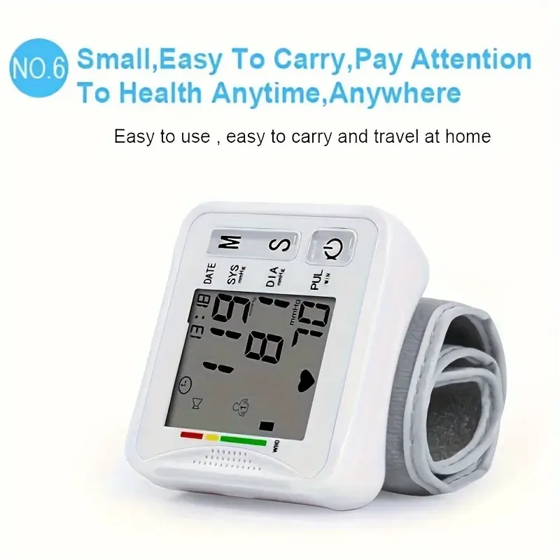 TAIKON W01 Digital Blood Pressure Monitor with Pulse Rate Detection - Easy-to-Use Wrist Cuff