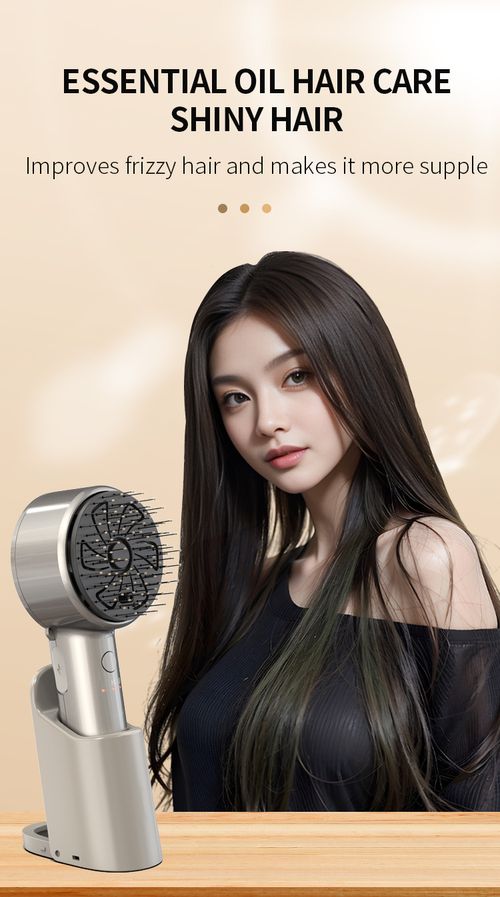 USB Rechargeable Vibration Massage Hair Comb with Mist Spray