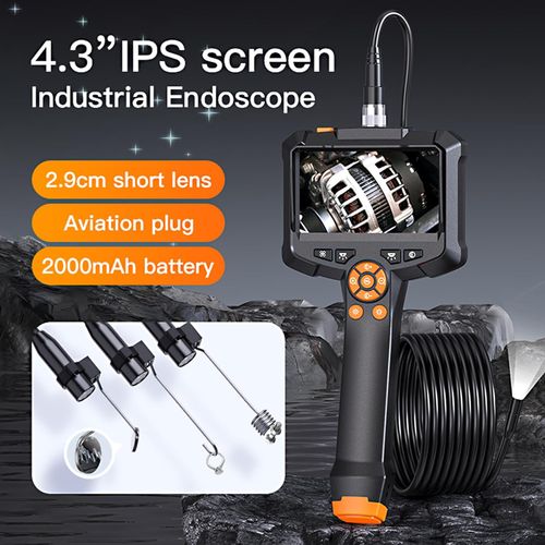 Endoscope Camera with Light, Borescope Camera with Screen, 1080P HD Snake Camera with 8 LED Lights, IPX7 Waterproof Handheld Endoscope, 5M Semi-Rigid Bore Scope Gadgets(4.3-inch IPS)