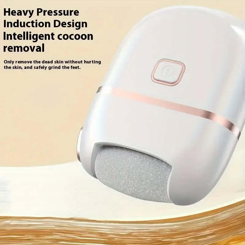 Rechargeable 1pc Electric Foot Grinder - Portable USB Charging, Three Replaceable Grinding Heads for Thick Leather Polishing, Cracked & Dry Skin Care-White