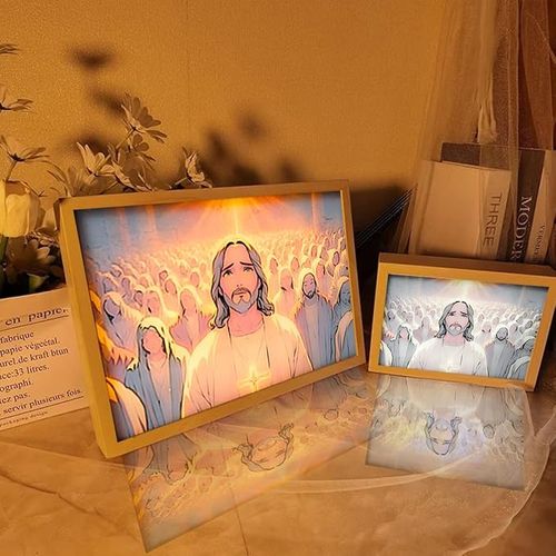 Jesus Lamp  Led Light Up Printing
