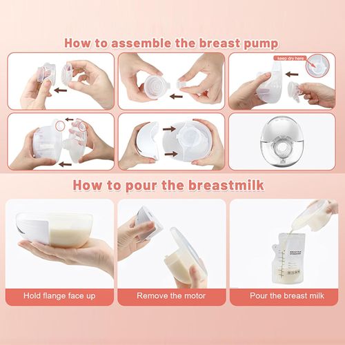 1Pcs Breast Pump, Wearable Breastfeeding Pump, Hands-Free Wearable Breast Pump, Portable Electric Breast Pump with 4 Modes, 12 Levels, LCD Display 1pc-White