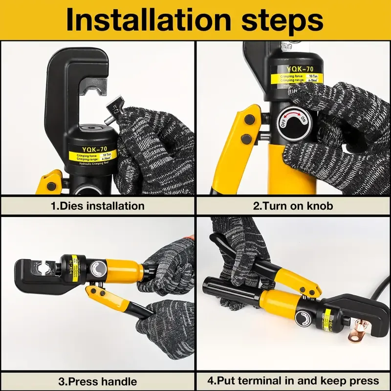Adjustable oil return valve chrome-plated integrated manual hydraulic pliers crimping electrical wires