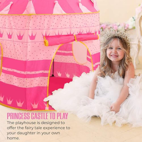 PINK PRINCESS CASTLE TENT PORTABLE PLAY TENT FOR GIRLS