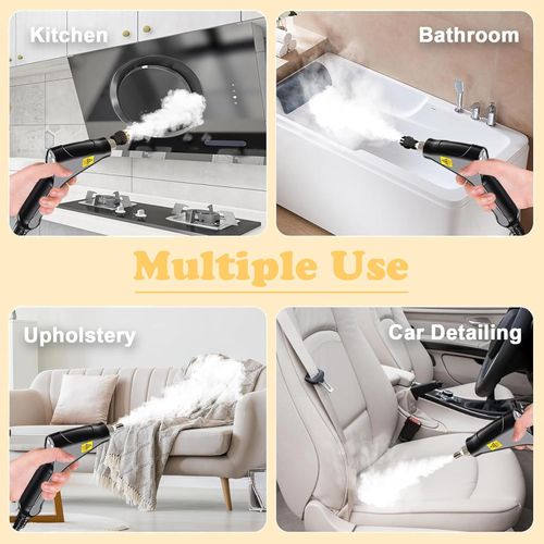 Handheld Steam Cleaner, 2500W High Pressure Steamer Cleaner with 1200ml Water Tank, 6 Speed Portable Steam Cleaner with Handle Holder, Steam Cleaning Machine for Furniture, Car, Kitchen, Tile