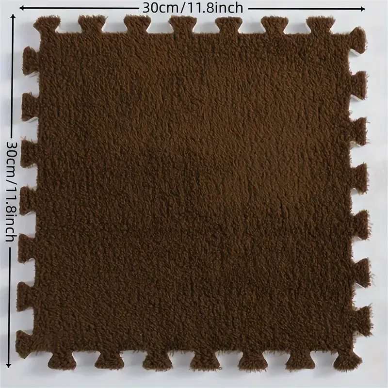12pcs Set of Thick Bedroom Living Room Full Coverage Interlocking Carpet Tiles