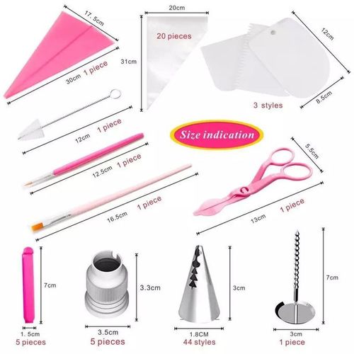 83 Pcs Cake Decorating Turntable Piping Tip Nozzle Pastry Bag Set Diy Kit