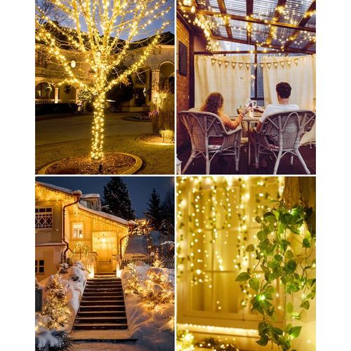 Mythco Solar String Lights For Outside 12m 100LED, 8 Modes