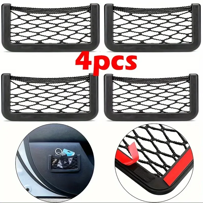 4Pcs Car Mesh Organizer Pockets