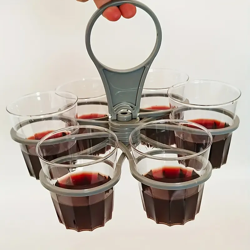 2PCS Foldable Rotating 6 Pack Portable Party Wine Glasses