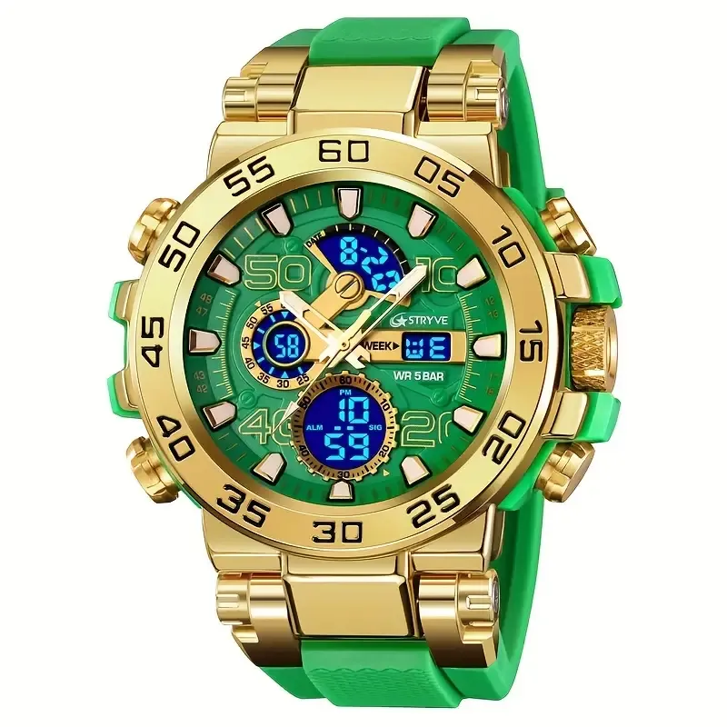 1pc S8030 Men's Sports Watch, Round Alloy Case, Digital Display, LED Alarm, Stopwatch, TPU Strap, Battery Powered, Non-Waterproof, Electronic Movement