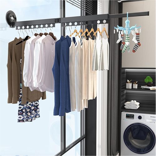 Punch-free aluminum alloy folding clothes drying rack