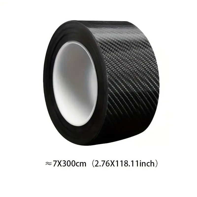 5D Carbon Fiber Reflective Automotive Tape: High-Gloss, Scratch-Resistant, Self-Adhesive Safety Protection for Car Door Sills and Mirrors - Weatherproof Finish, 2.76x118.11 inch Pack