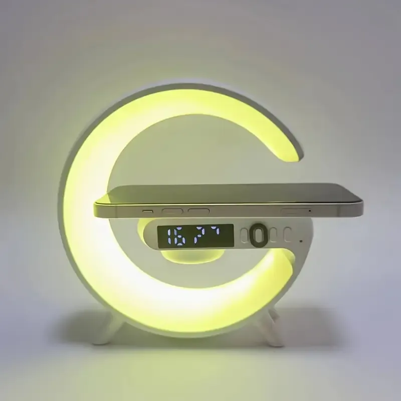 Portable Wireless Speaker with RGB Lighting and Digital Clock