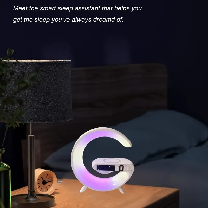 Wireless Speaker Wireless Charging Atmosphere Night Light Speaker Birthday Gift for Boyfriend, Girlfriend, Best Friend, Brother-White