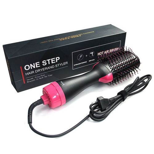 2 In 1 Multifunction Hair Dryer Straightener Curler Blow Hot Brush Electric Comb Stretcher