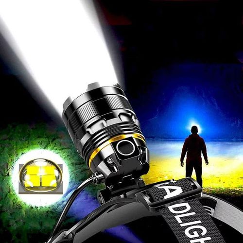 Charging LED Headlight With Sports Sensor And USB Port - Black