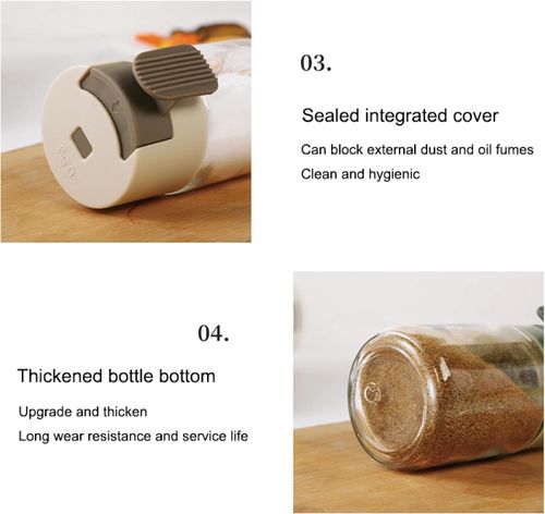 Quantitative salt control bottle, four-piece household seasoning bottle