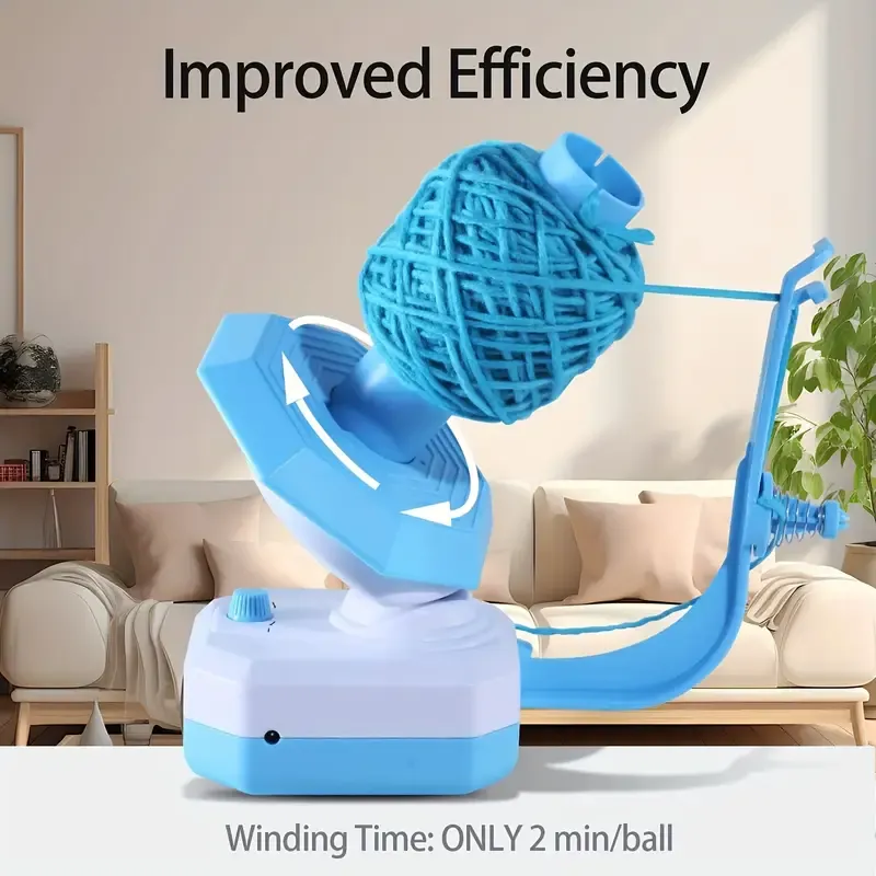 Electric Yarn Winding Machine, Usb-Powered Ball Winder, Adjustable Tension Knitting Wool Rewinder, No Batteries Required, Available in Blue And Pink Options.
