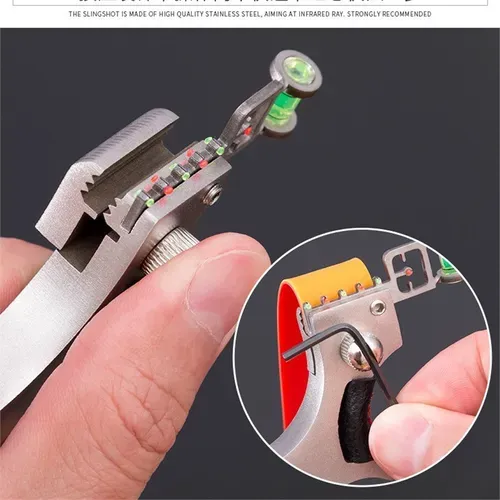 High Precision Laser Slingshot Bow Big Power Stainless Steel Catapult Hunting Accessories Rubber Band Outdoor Shooting Practice