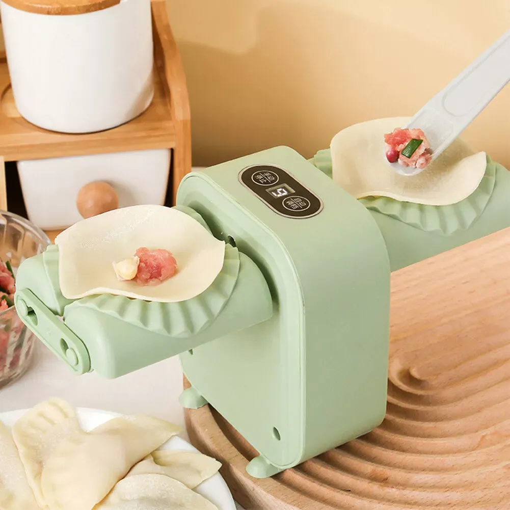 Electric Dumpling Maker, 2 Modes Non-Slip Double Head Dumpling Maker Machine Dumpling Making Tool Dumpling Maker Press Silent Automatic Dumpling Press Household Dumpling Maker Mould (Style A)