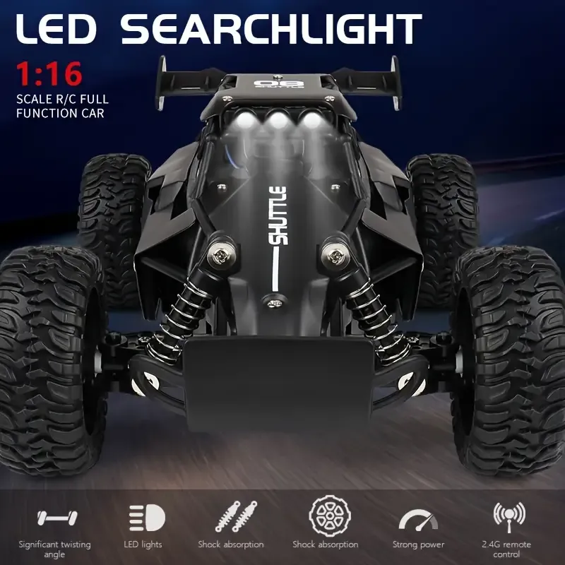1:16 RC alloy remote control high-speed car 2.4G high-speed big foot climbing off-road car racing model boy toy