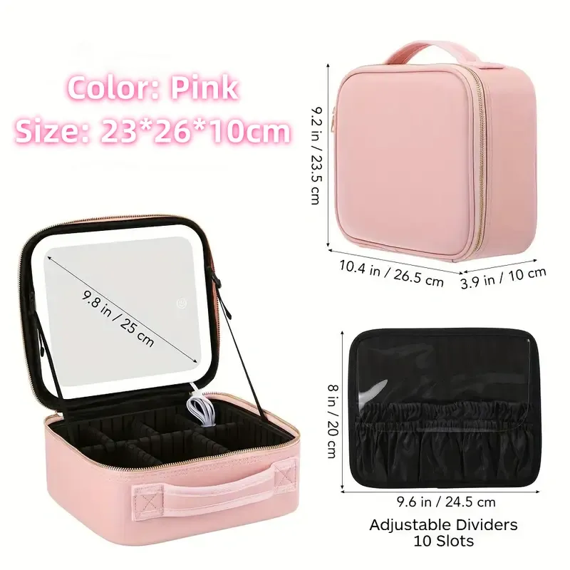 Makeup Bag with lighted Mirror