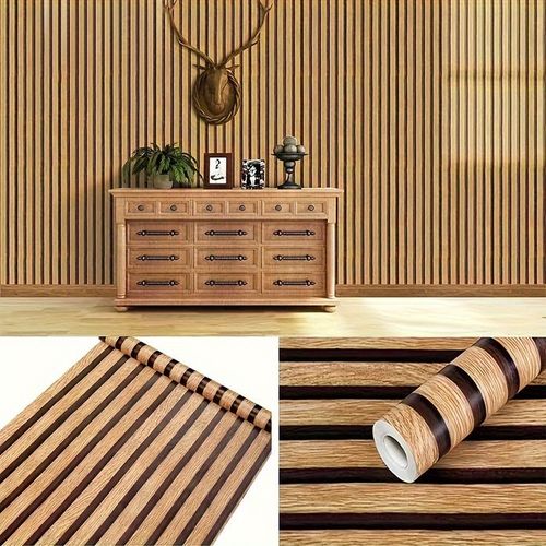 Wood Grain PVC Self Adhesive 3D Effect Wallpaper - 45CMX10M