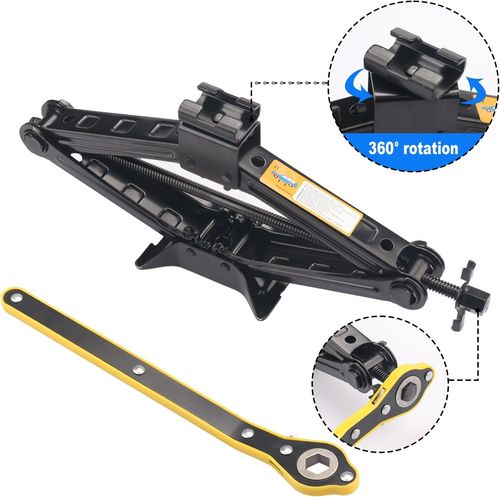 2 Ton Scissor Jack for Car, with Hand Crank Portable Repair Tool Rust-Resistant for auto, SUV, Trailer, Station Wagon