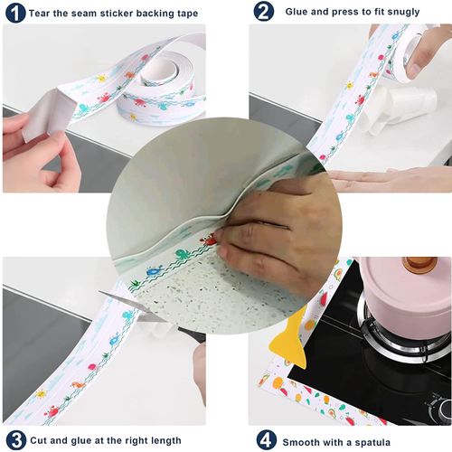 3 Rolls Waterproof and mildew-proof seam sticker (Random pattern)
