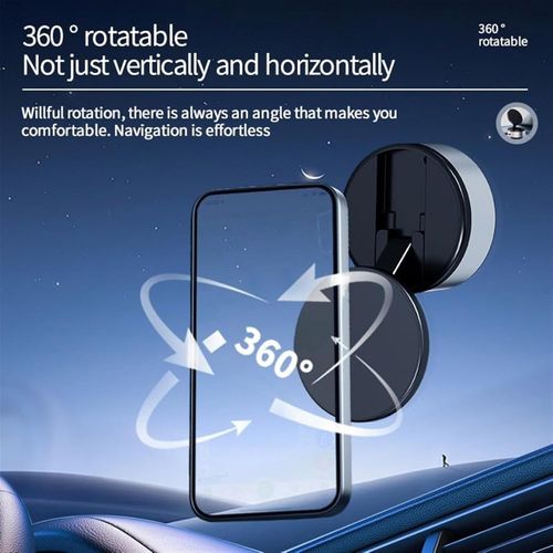 Vacuum Magnetic Car Phone Holder - Electric-Manual, Magnetic Car Suction Cup Folding Holder, 360° Rotating Adjustable Suction Cup Magnetic Phone Holder, Suitable for Cars, Gyms, Mirrors, Smooth Surfaces