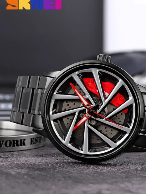 SKMEI Men's Watch New Wheels Rolling Creative Fashion Che Youhui League Fans Butterfly Double Snap Gift Wristwatch - 1990