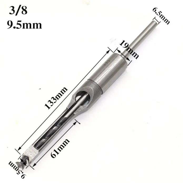4pcs Wood Drill Bit Carpenter Square Drill Bit Tool Guide Positioner 6.4mm 8mm 9.5mm 12.7mm