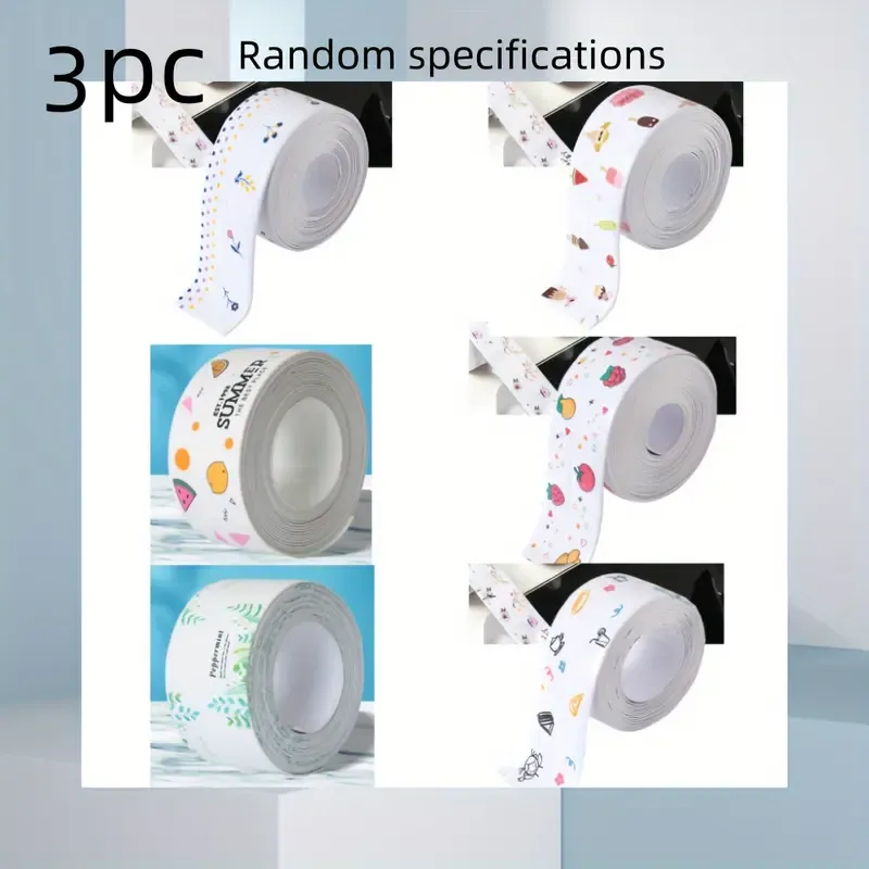 3 Rolls Waterproof and mildew-proof seam sticker (Random pattern)