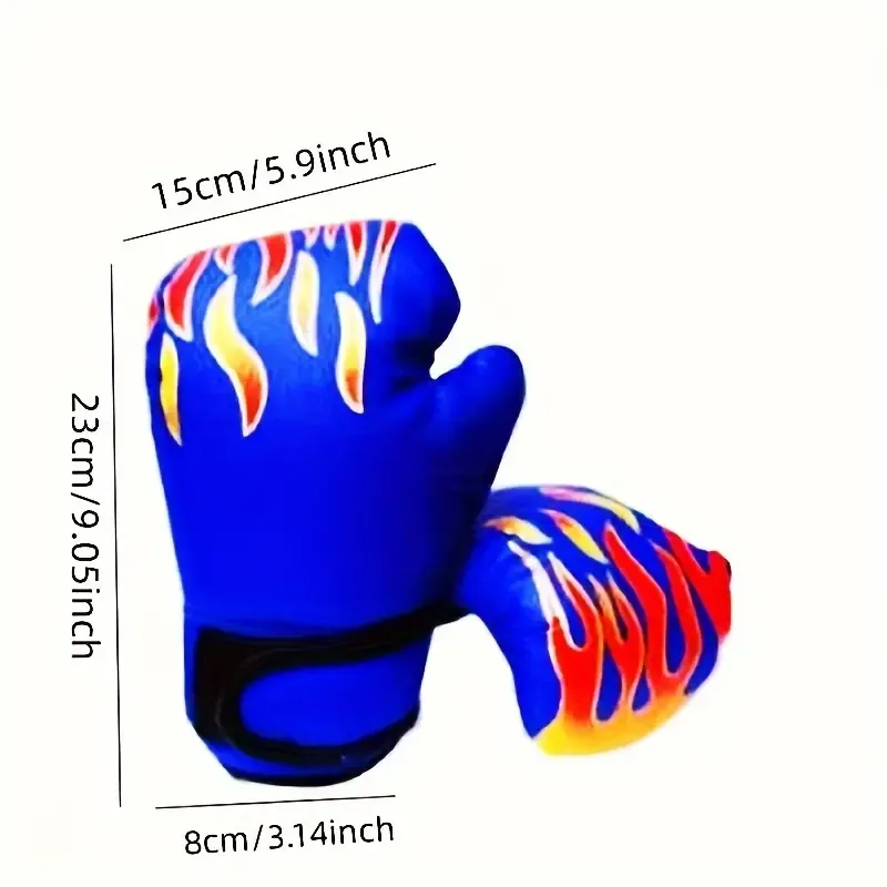 Boxing Sanda Gloves Training for Children and Teenagers Fighting Training Protective Gear Fitness One-time Forming Gloves Blue Flame Model Product Description