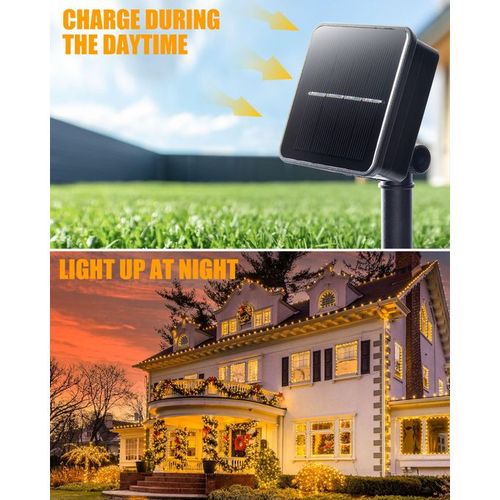 Mythco Solar String Lights For Outside 12m 100LED, 8 Modes