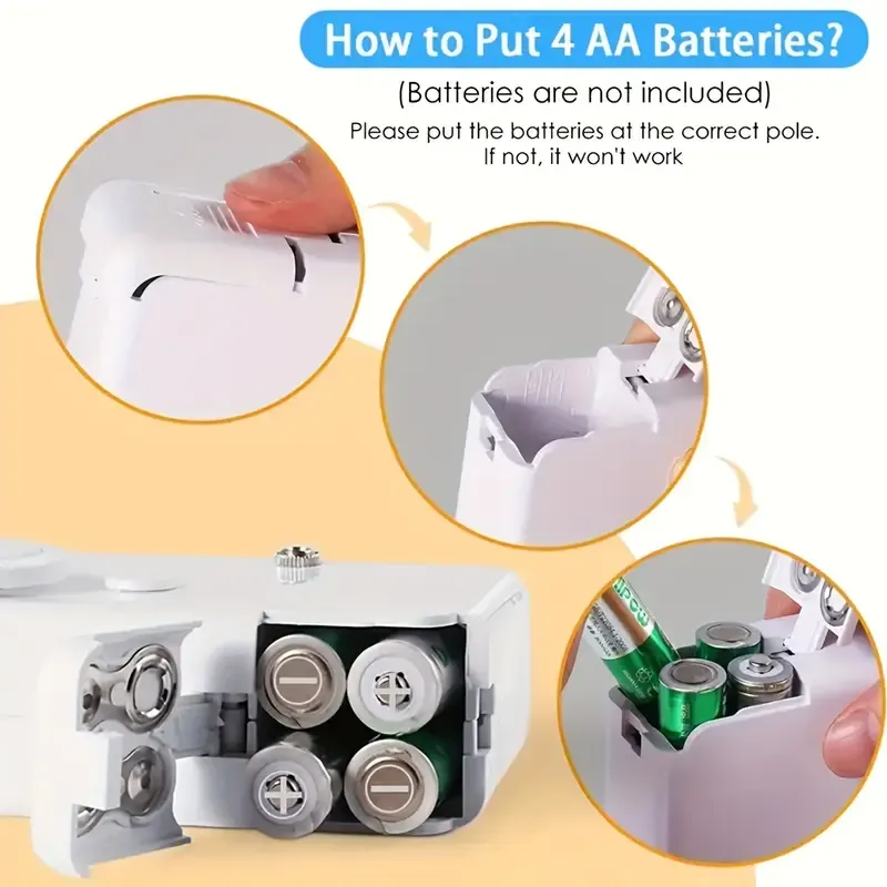 Handheld portable sewing machine