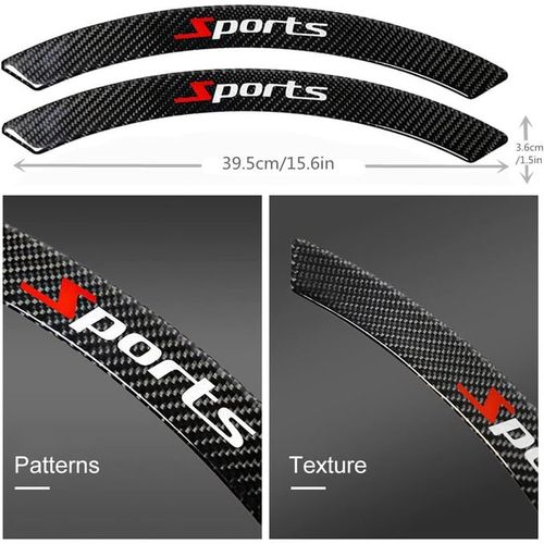 4pcs Car Anti-collision Strips, Carbon Fiber Wheel Decorative Strips, Bumper